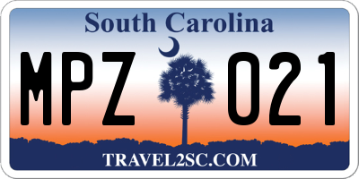SC license plate MPZ021
