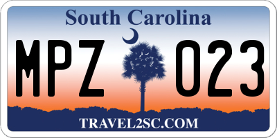 SC license plate MPZ023