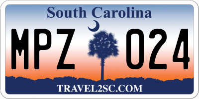 SC license plate MPZ024