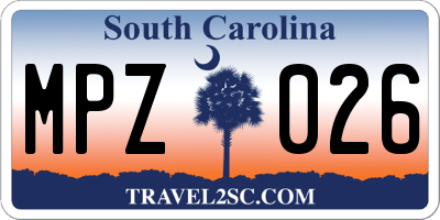 SC license plate MPZ026