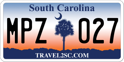 SC license plate MPZ027
