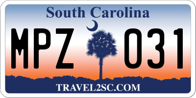 SC license plate MPZ031