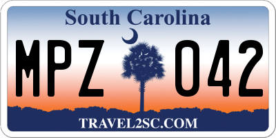 SC license plate MPZ042