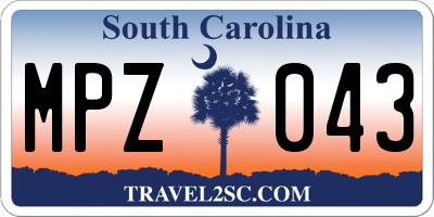 SC license plate MPZ043
