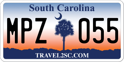 SC license plate MPZ055