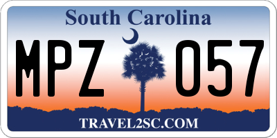 SC license plate MPZ057