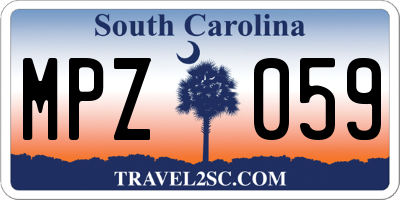 SC license plate MPZ059