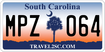 SC license plate MPZ064
