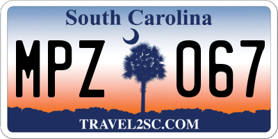 SC license plate MPZ067