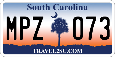 SC license plate MPZ073