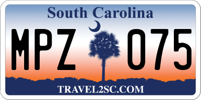 SC license plate MPZ075
