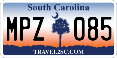 SC license plate MPZ085
