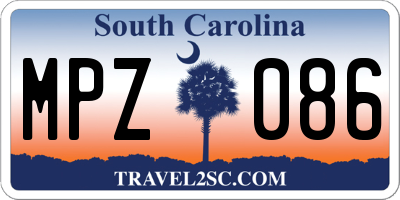 SC license plate MPZ086
