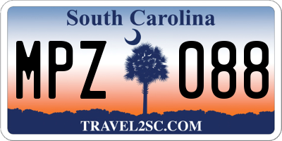 SC license plate MPZ088
