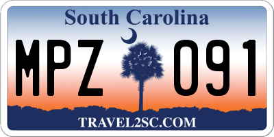 SC license plate MPZ091
