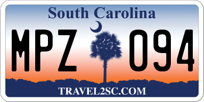 SC license plate MPZ094