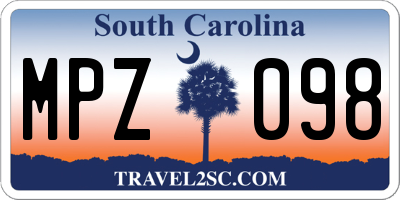 SC license plate MPZ098