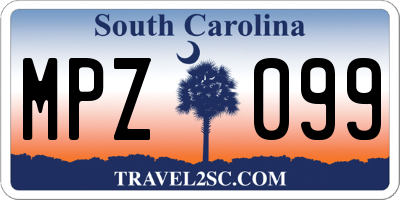 SC license plate MPZ099