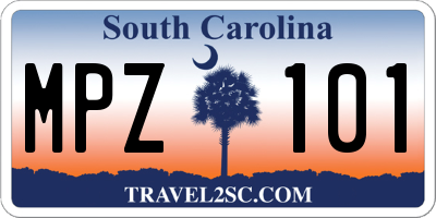 SC license plate MPZ101