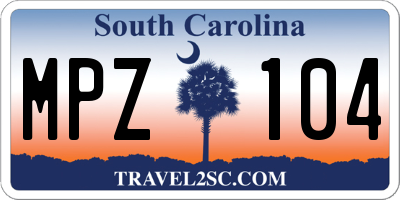 SC license plate MPZ104