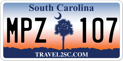 SC license plate MPZ107