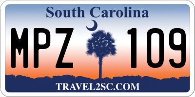 SC license plate MPZ109