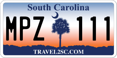 SC license plate MPZ111