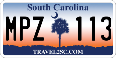 SC license plate MPZ113