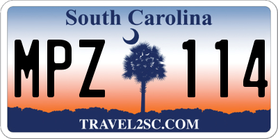 SC license plate MPZ114
