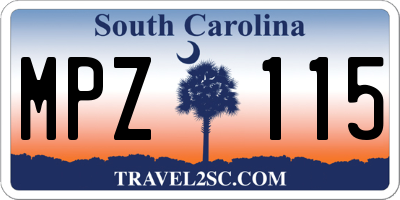 SC license plate MPZ115