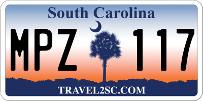 SC license plate MPZ117