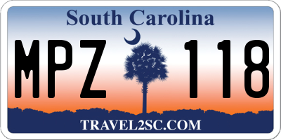 SC license plate MPZ118