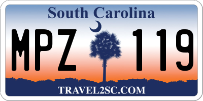 SC license plate MPZ119