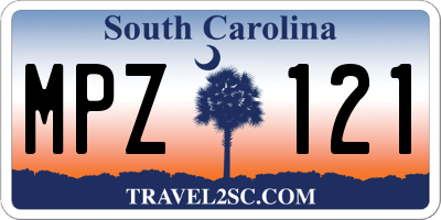 SC license plate MPZ121