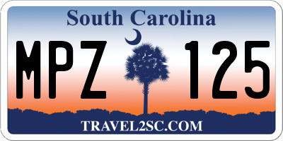 SC license plate MPZ125
