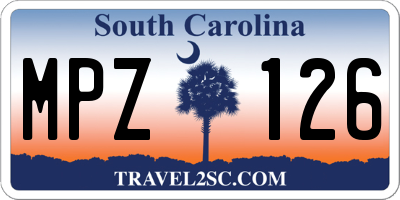 SC license plate MPZ126