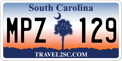 SC license plate MPZ129