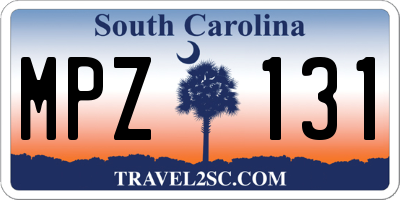 SC license plate MPZ131
