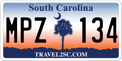 SC license plate MPZ134