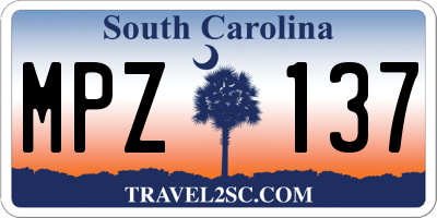 SC license plate MPZ137