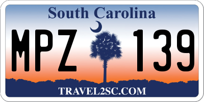 SC license plate MPZ139