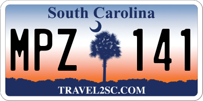 SC license plate MPZ141
