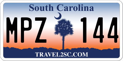 SC license plate MPZ144