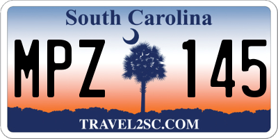 SC license plate MPZ145