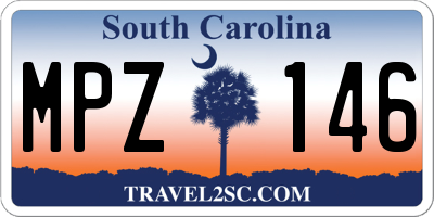 SC license plate MPZ146