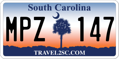 SC license plate MPZ147