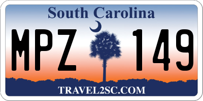 SC license plate MPZ149