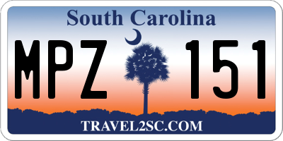 SC license plate MPZ151
