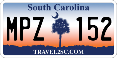 SC license plate MPZ152