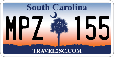 SC license plate MPZ155